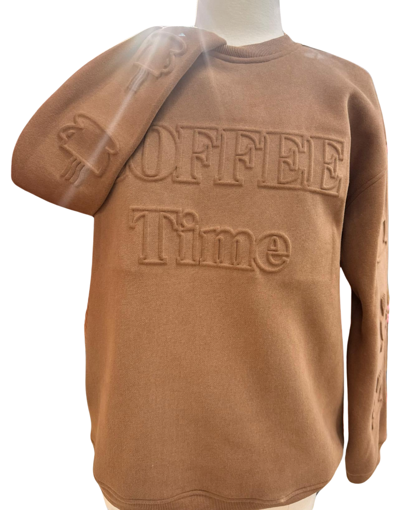 Coffee Embossed Crewneck