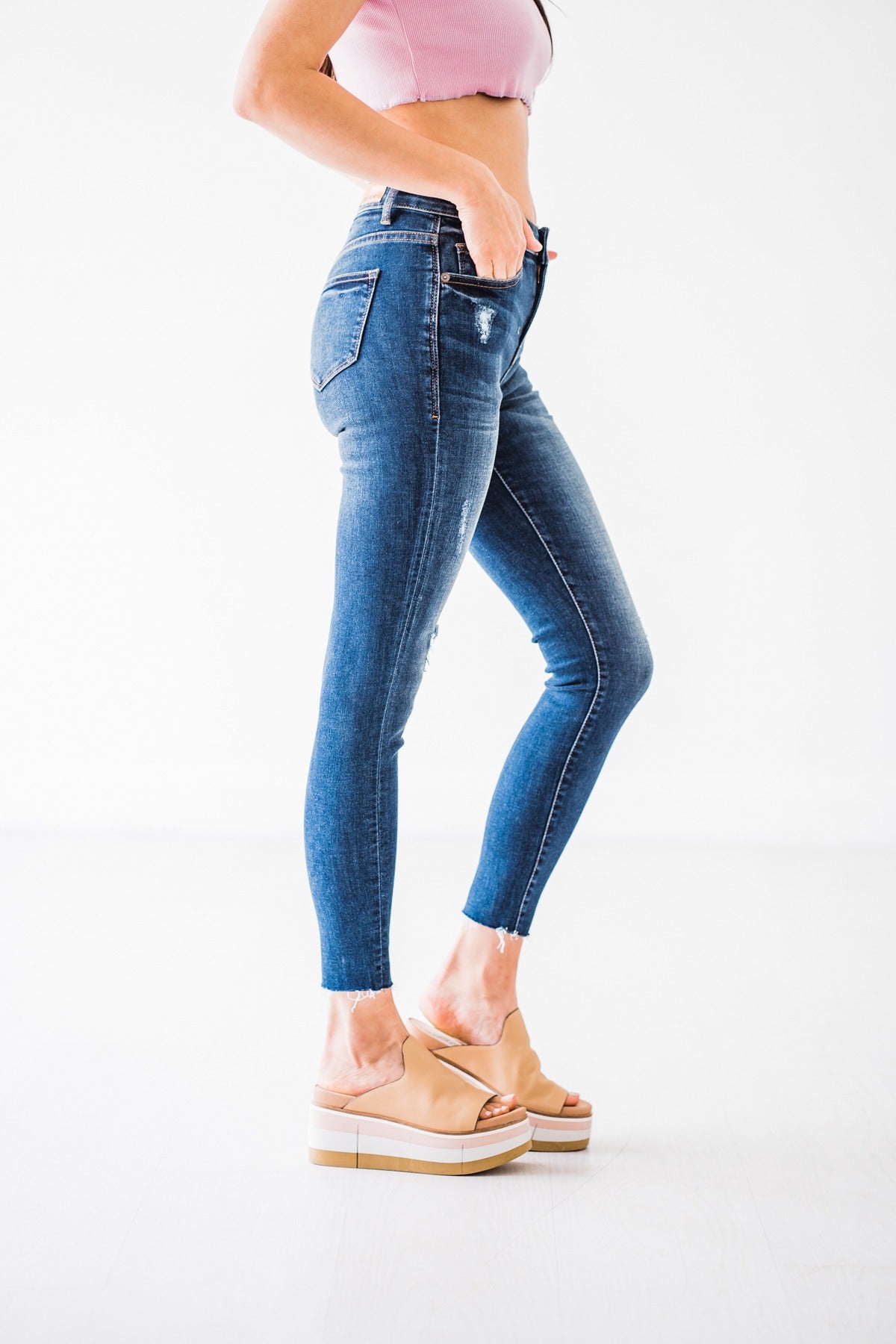 Ankle Distressed Skinny Jeans