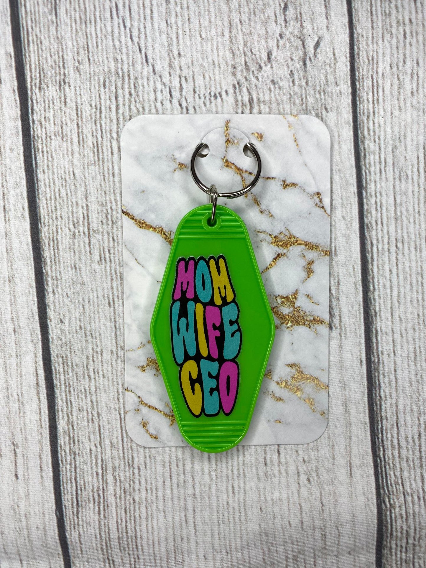 Mom Wife CEO Hotel Style Keychain