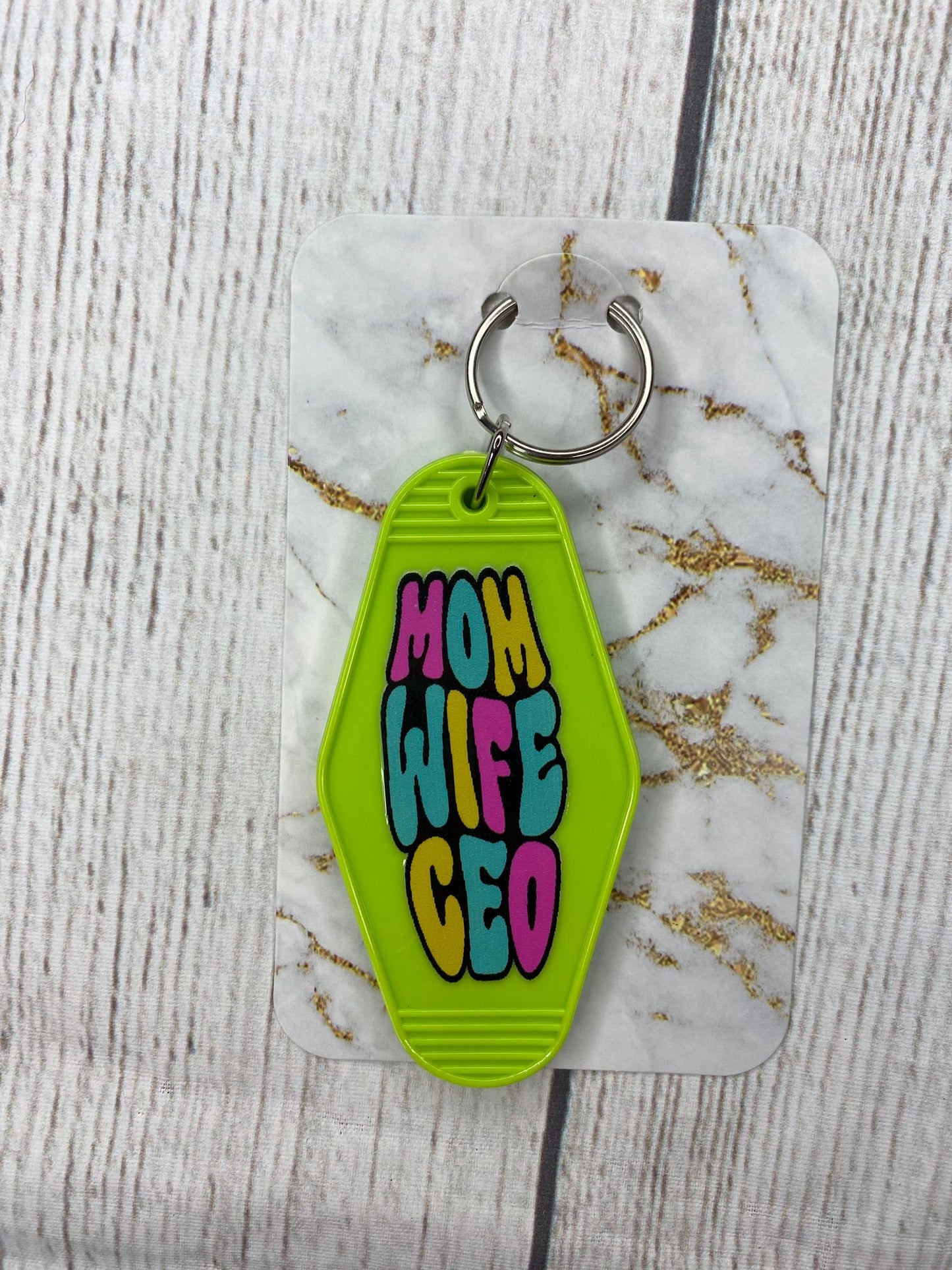 Mom Wife CEO Hotel Style Keychain