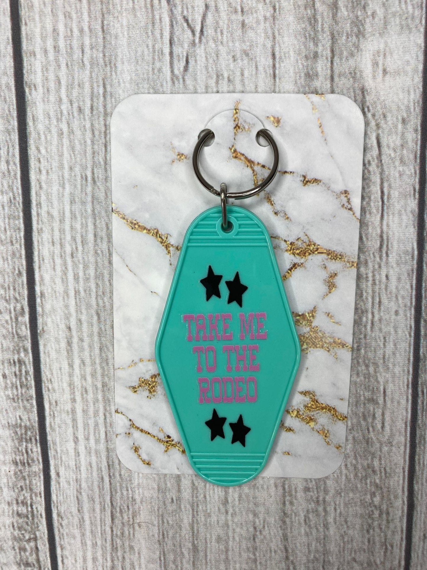 Take Me To The Rodeo Hotel Style Keychain