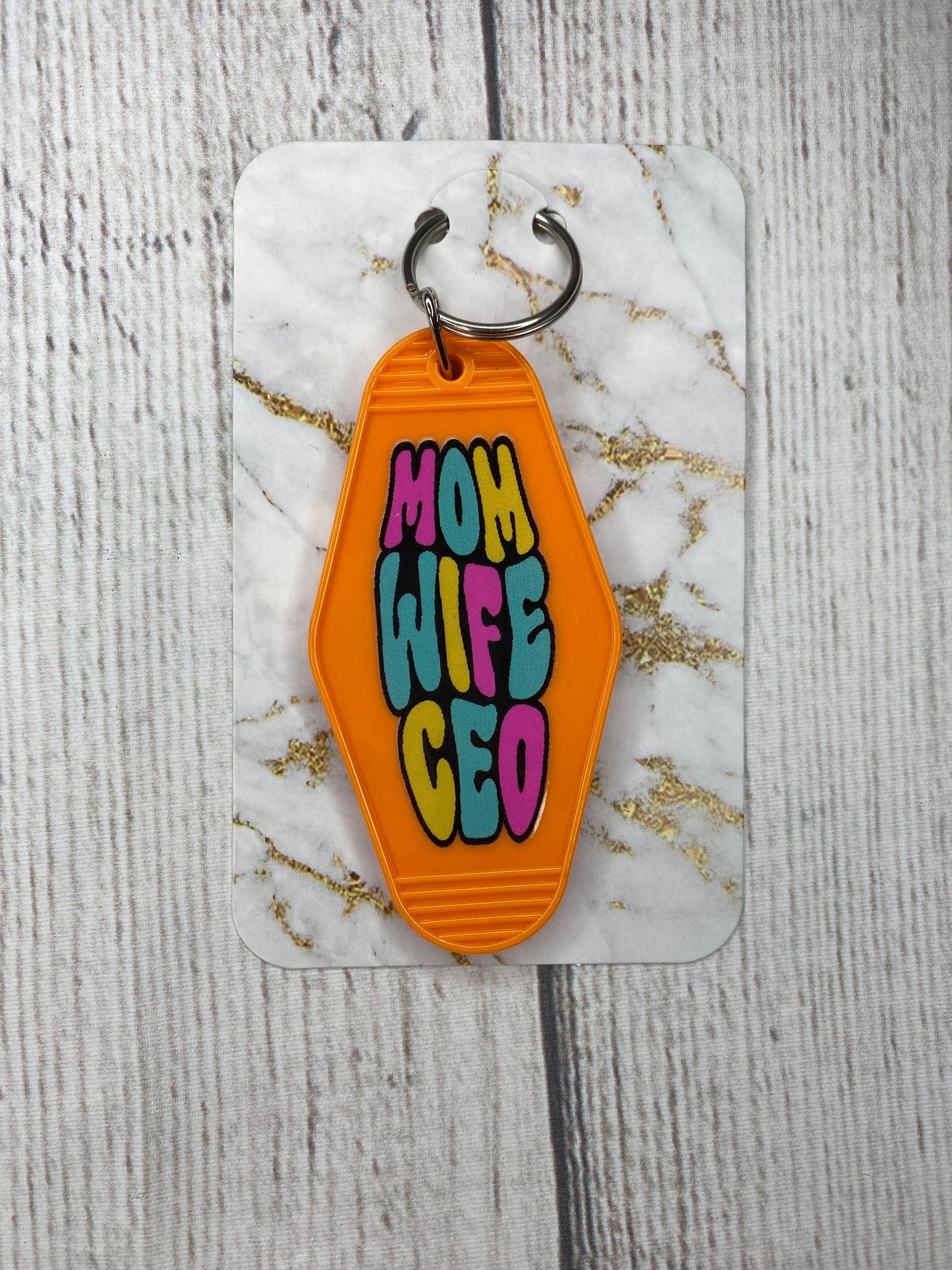 Mom Wife CEO Hotel Style Keychain