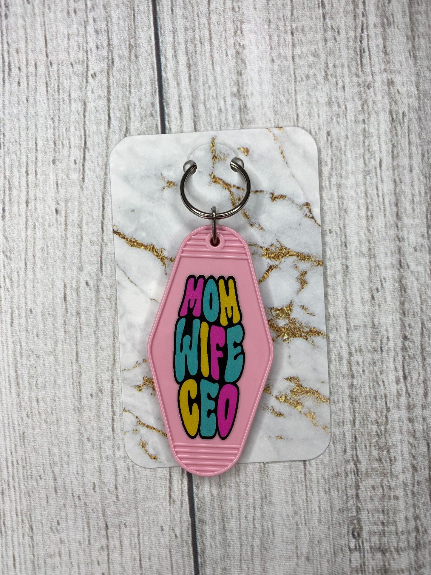 Mom Wife CEO Hotel Style Keychain