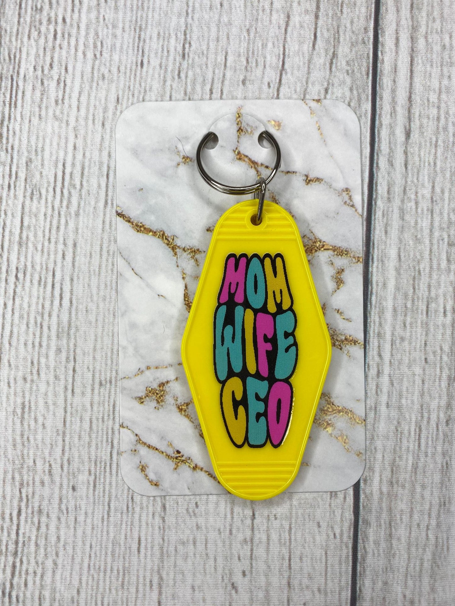 Mom Wife CEO Hotel Style Keychain